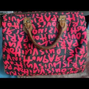 Authentic Louis Vuitton Graffiti 30 Speedy pink